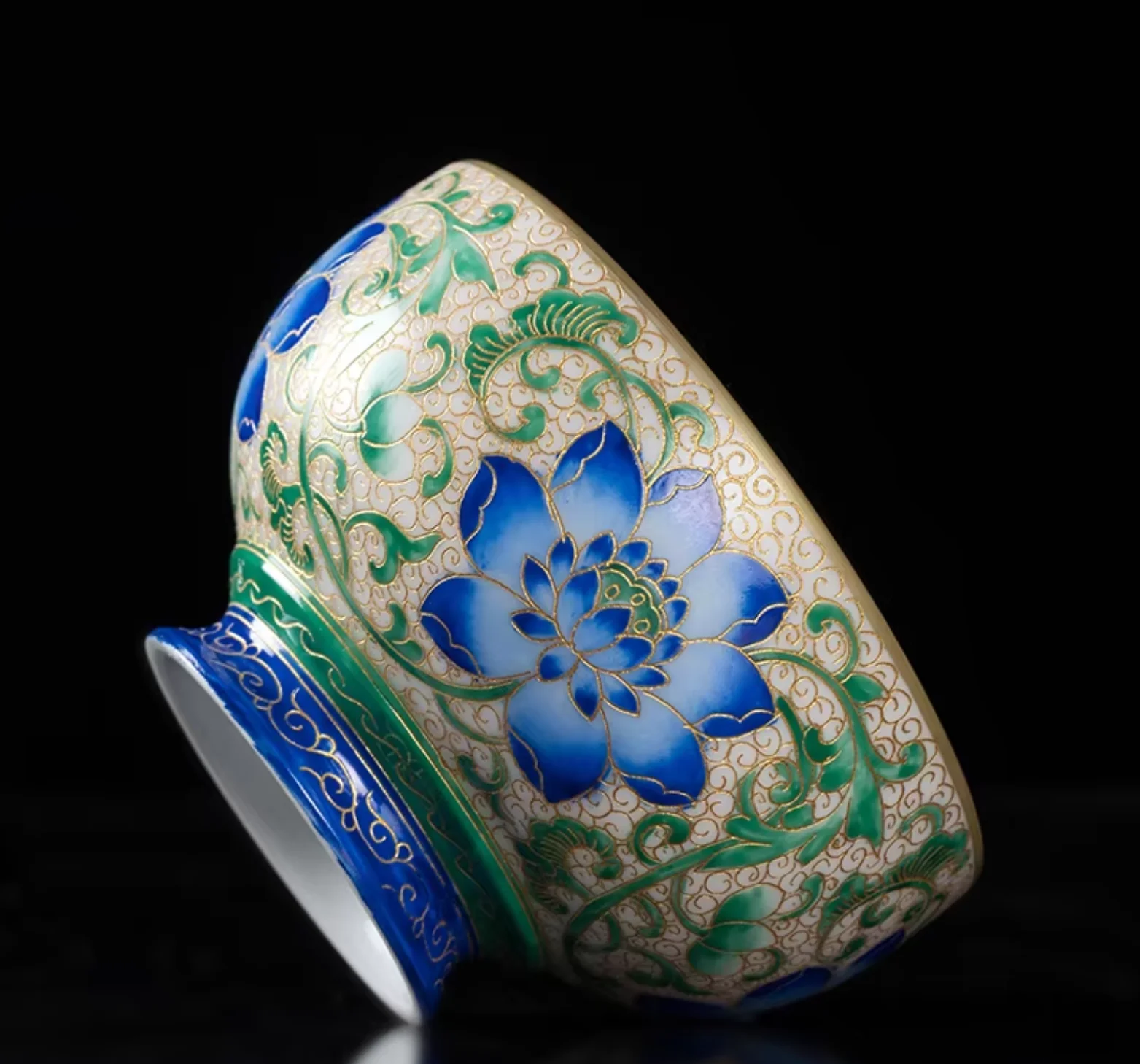 Enamel Tea Palace Style Ceramic Sample Kung Fu Tea Set Single Cup Gold Painted Large Personal Main Cup Tea Bowl Wholesale