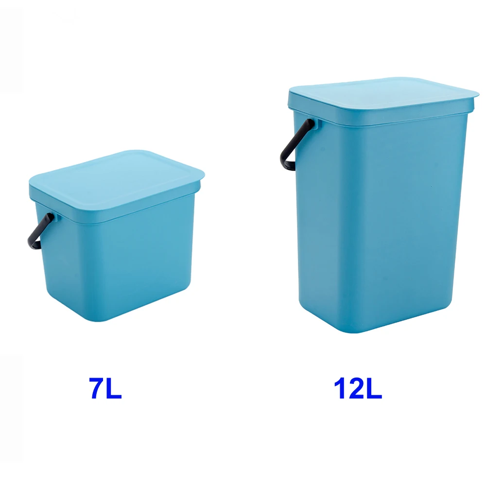 3L 7L 12L Wall Mounted Kitchen Waste Bin Punch-Free Folding Cabinet Trash Can