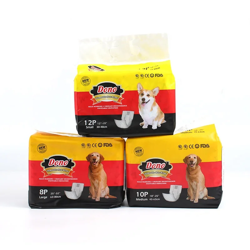 Disposable Male Dog Diapers Absorbent Male Wraps Adjustable Pet Dog Diaper,Wetness indicator