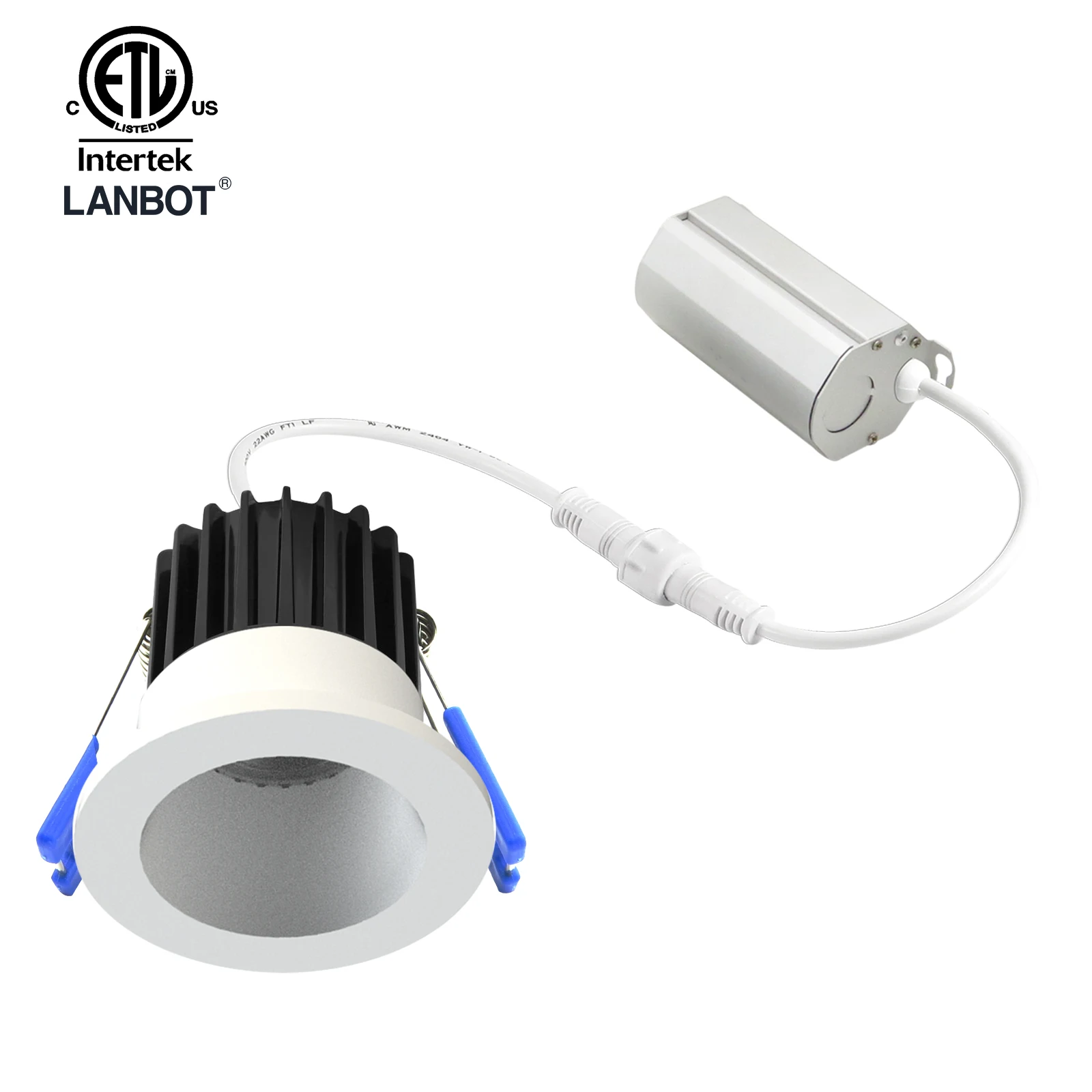 Lanbot ETL 2 inch 3 inch 8W CRI90 120V/277V, triac /0-10v dimmable, IC rated led downlight without housing required