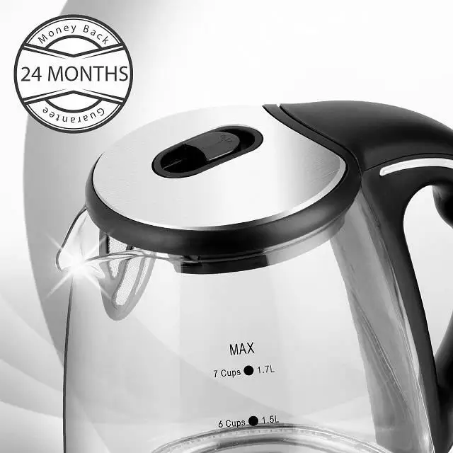 Customizable househotel cheap price 1.7L 220V digital control electric glass kettle for water