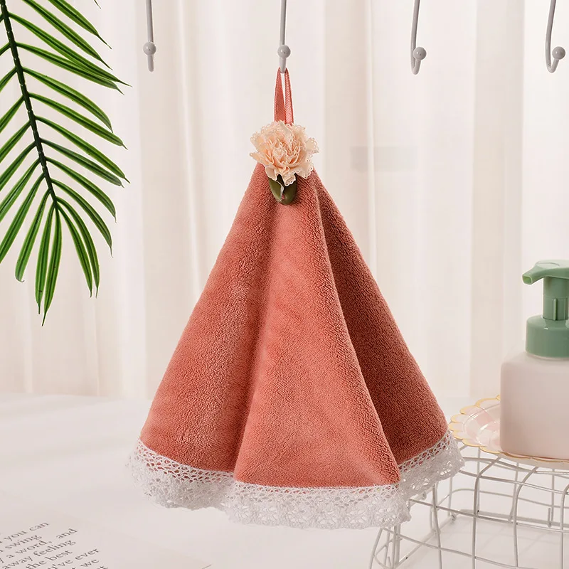 Cute Lace Dress Round Shape Face Hand Towel for Baby Absorbent Kitchen Bathroom Cleaning Rags