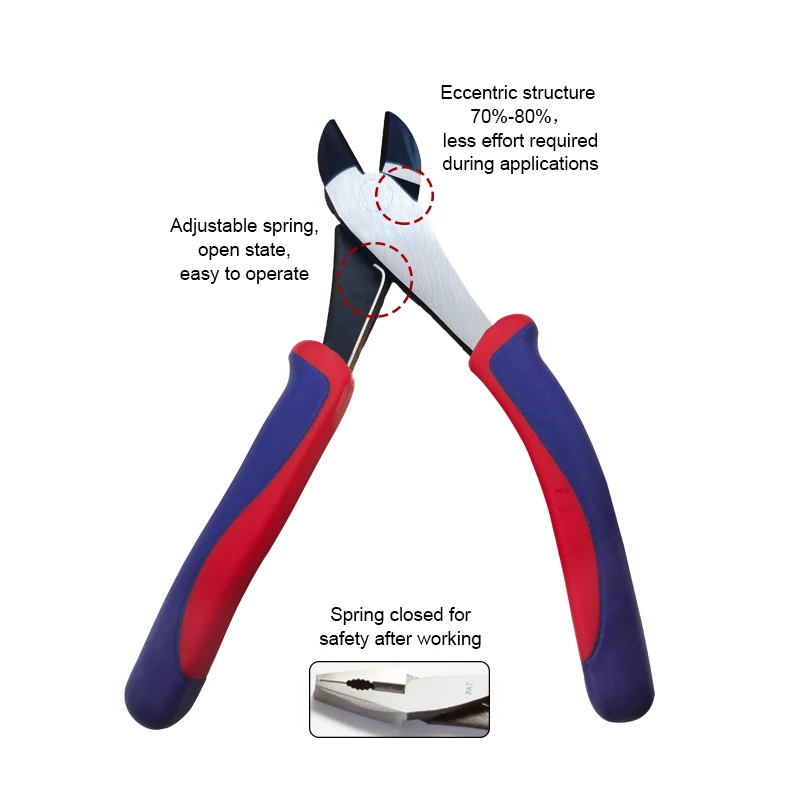 Labour-saving Special Design Pliers Side Cutter Plier Straight Handle  Adjustable Pliers With Slide