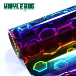 Hot Sale New Product Pvc Permanent Self Adhesive Cutting Vinyl Holographic Reflective Rainbow Craft Making Colored Cutting Vinyl