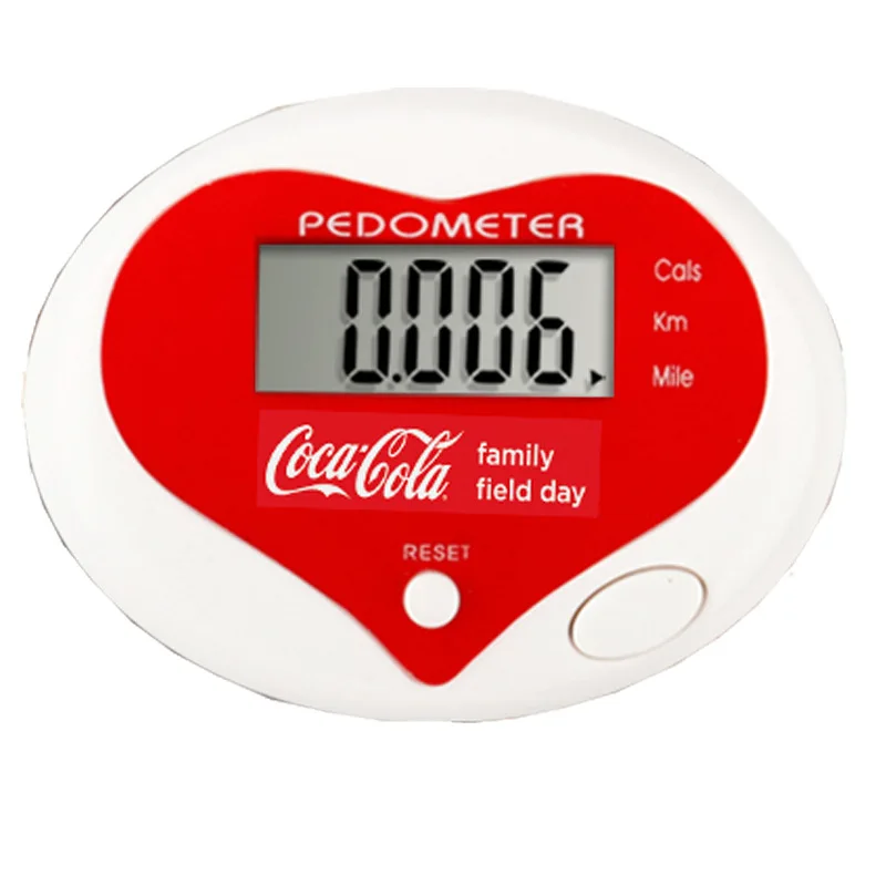 Simple heart shape pedometer sport running pedometer single button passometer