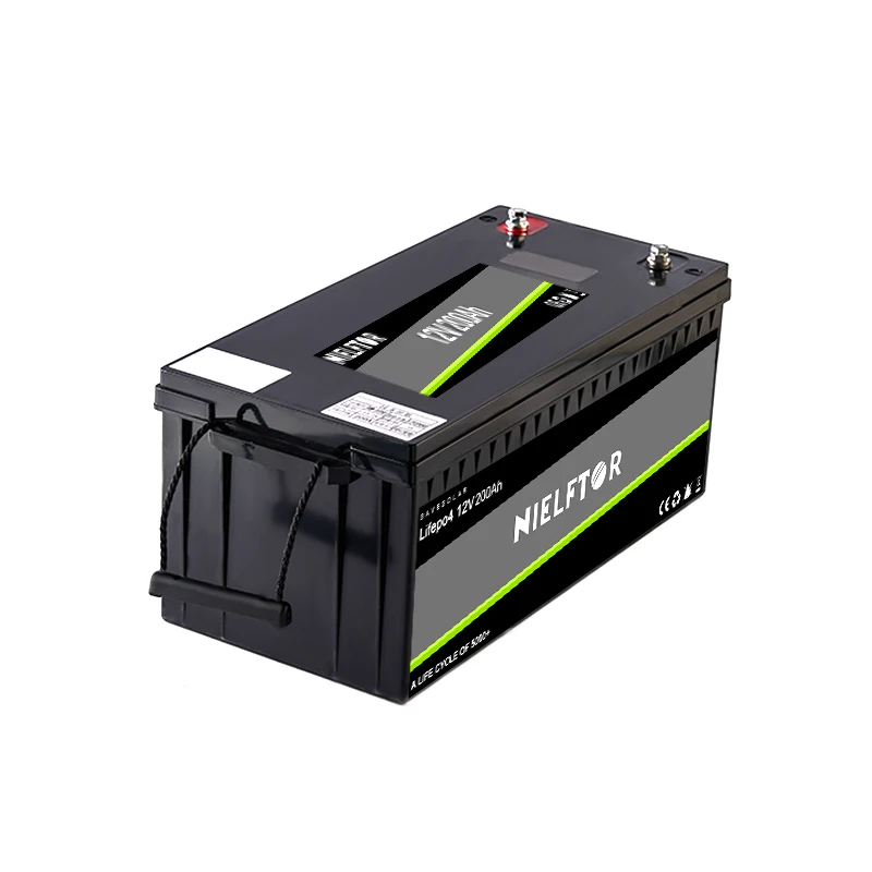 wholesale NIELFTOR 2400w LiFePO4 12V200AH lithium iron phosphate battery full capacity  high quality and multipurpose