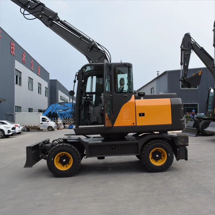 New design Hydraulic Crawler 7.5 ton Wheel Excavator Used Import Engine EPA/CE 8 9 10 ton Four-Wheel Diesel  Drive Excavator