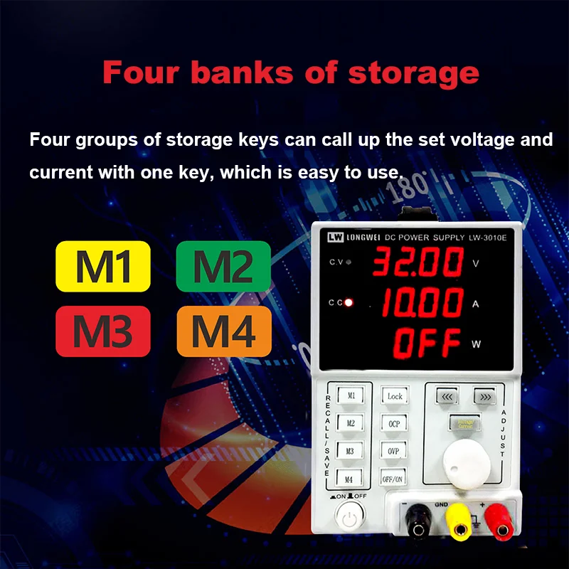 LW-1003E Longwei 100V 3A 300W Programable DC Power Supply Remote Control With Battery Charging Laboratory Bench Power  Supply