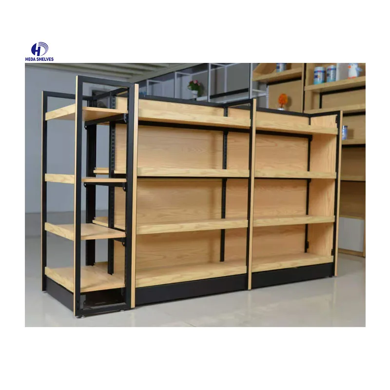 Customized Popular Shop Drugstore Medical Store Pharmacy Shelves Gondola Wooden Gondolas