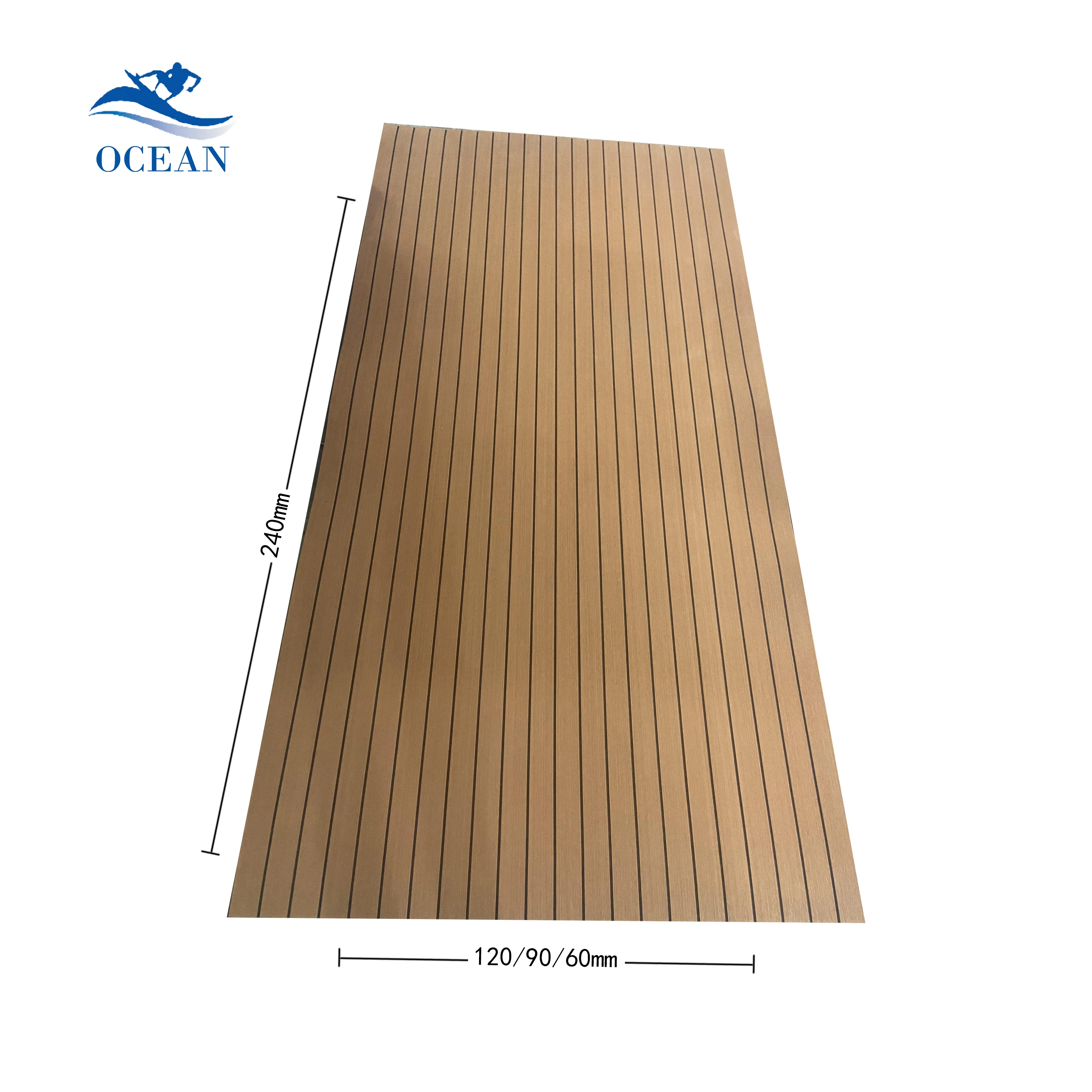 Ocean Oem/Odm Custom Marine Outdoor Faux Teak Mats Non Skid Waterproof Anti Uv Self Adhesive Sea Deck Sheet For Yacht Boat Floor