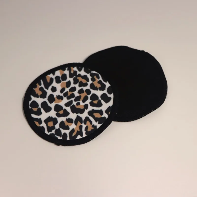 Eco Leopard Print Cotton Face Pads Makeups Wash Puffs Printing Washable Cosmetics Facial Pads