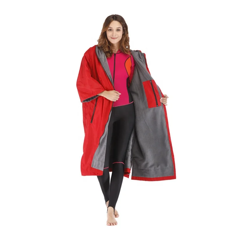 Thick winter windproof keep warm waterproof changing dry robe surf poncho