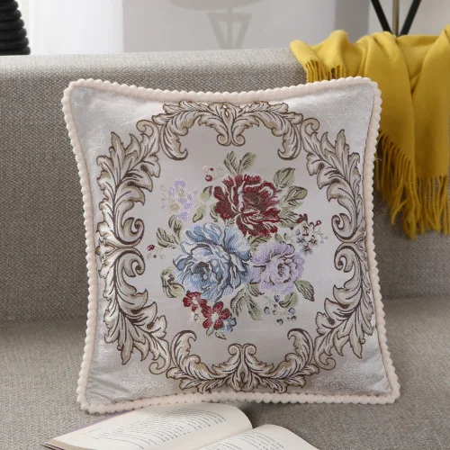 Modern Simple Plant Flower Pillow Waist Pillow Office Model Room Decoration Soft Bag Cushion Pillow