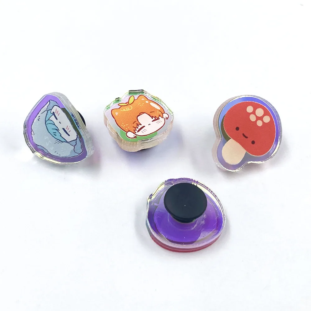 Custom wholesale rainbow hologram clog charm acrylic shoe pins