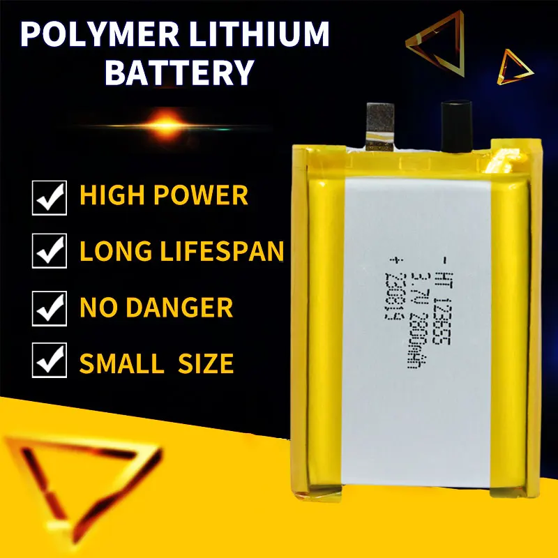 Customized High Quality 123655 3.7V 2800mAh Lithium ion Polymer Battery