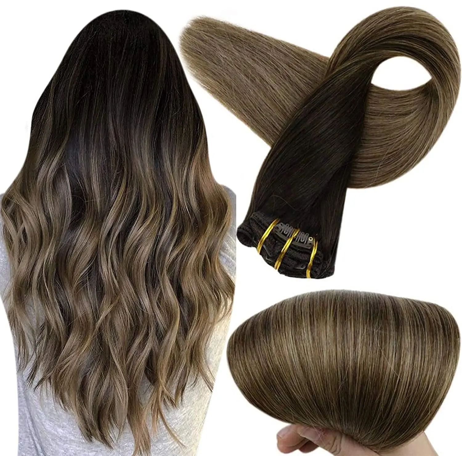 #8/613 ombre цвет клип в человеческих волос aliexpress поставщиком