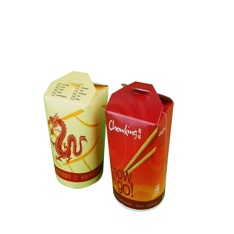 Hot Sale  good  Quality Food Pail Paper Boxi disposable Kraft Take Away Chinese Noodle Box