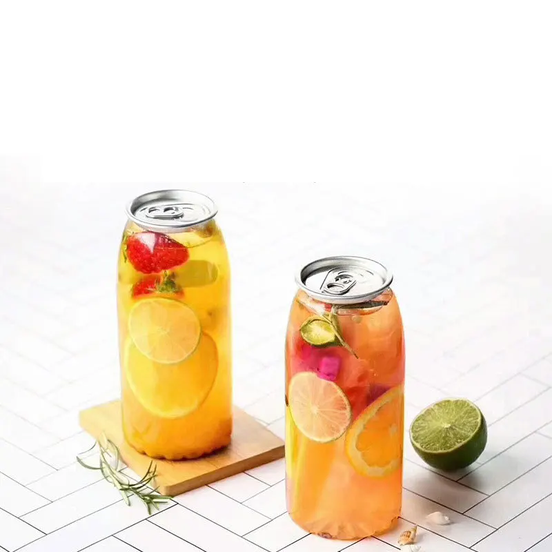 New Design Plastic Soda Cans 500ml Transparent PET Disposable Cup Beverage Cans
