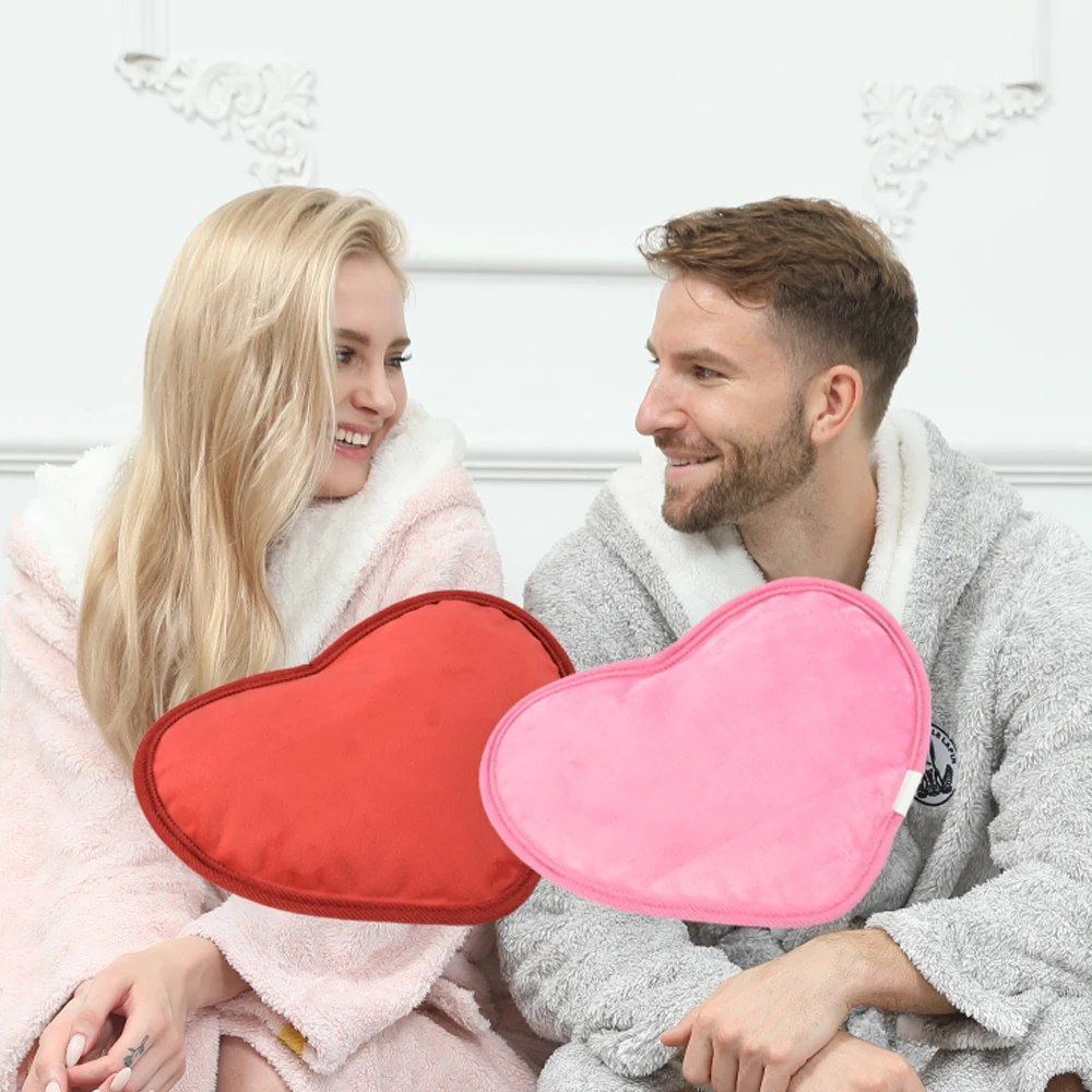 Heart Shape Rechargeable Warm Compress Bag Charging Heat Therapy Warmer Pack Electric Hot Water Bottle