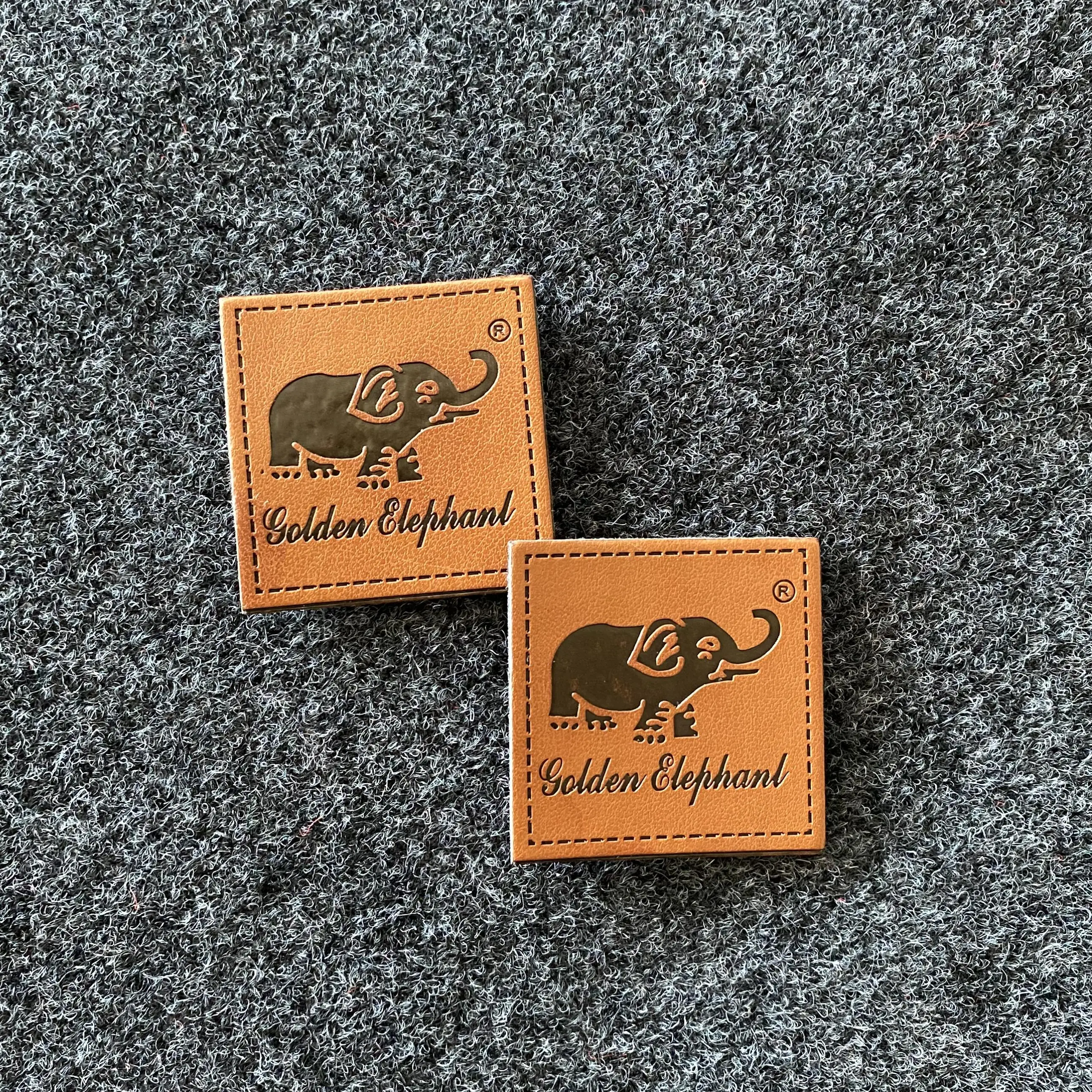 High Quality Custom Logo Debossed Sew On Genuine Tag Jeans Leather Patches Label for Clothing