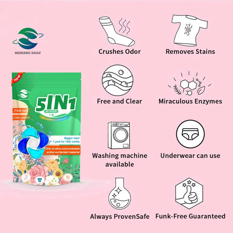 Laundry Pod 3 In 1 Laundry Detergent Pod Oem Manufacturer Capsule Laundry For Clothes