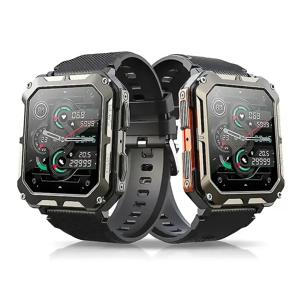 2024 Outdoor Smart Watch for Men BT Call IP68 Waterproof Large Memory Outdoor Sports Smartwatch 380mAh Large Battery