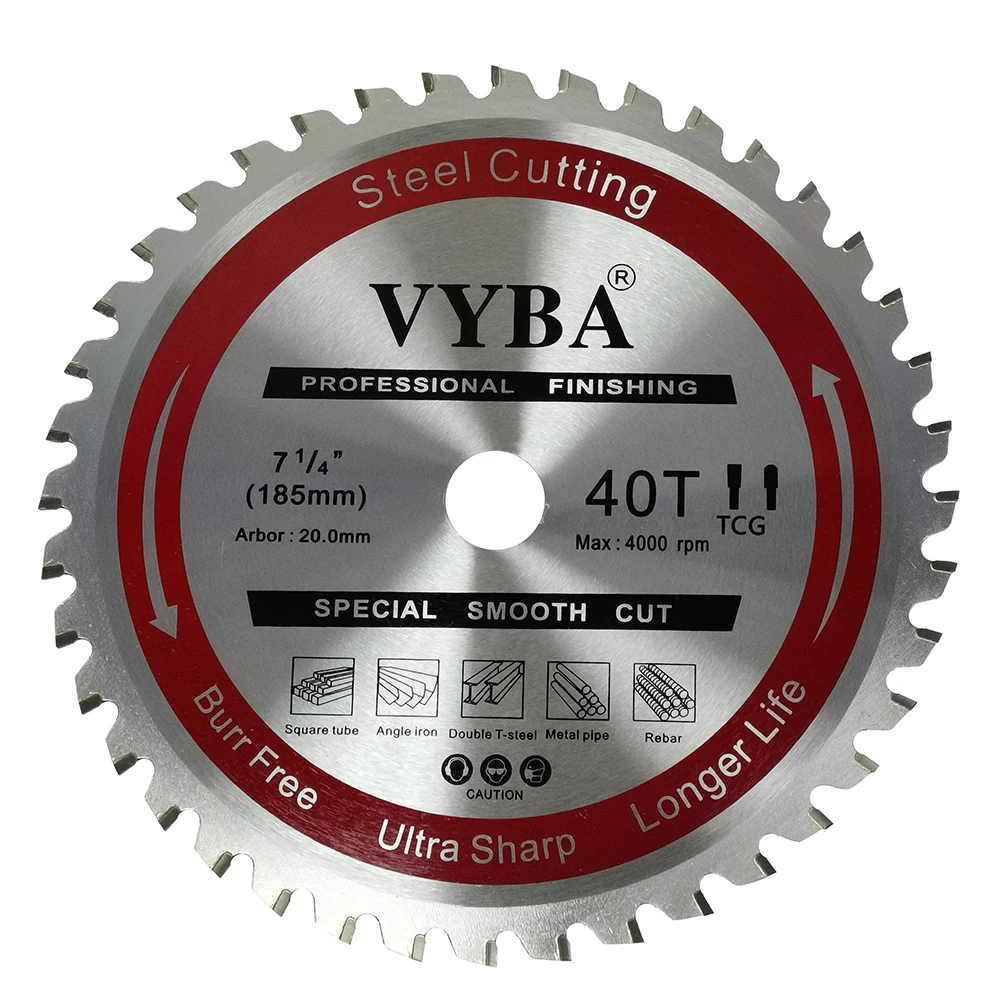 7 1/4inch 40T tungsten carbide tipped steel cutting blade for sandwich panels