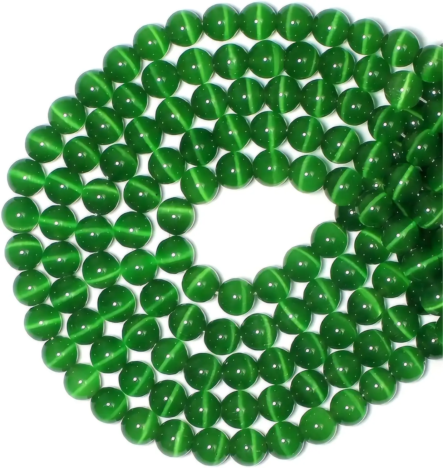 6 8 10 12mm Round Sapphire Blue Cat Eye Stone Loose Beads for Jewelry Making DIY Bracelets Necklace Accessories,TLX0088