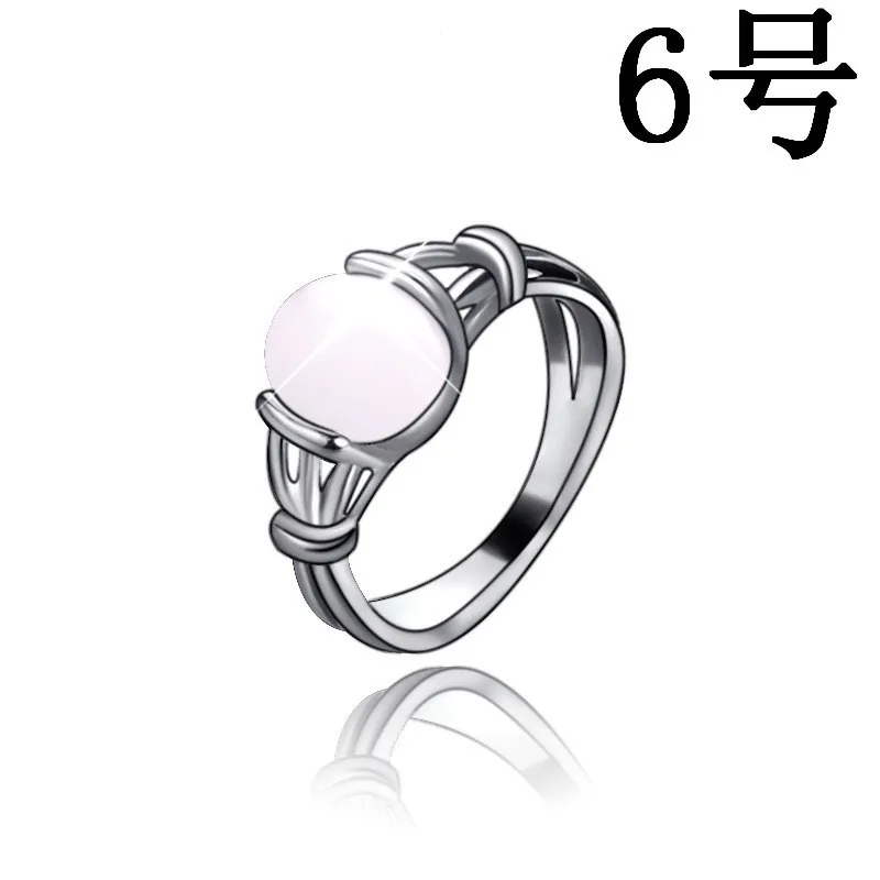 Popular Fashion Ring Women Movie Film Jewelry Twilight Saga Bella Natural Opal Silver Ring Korea Ring