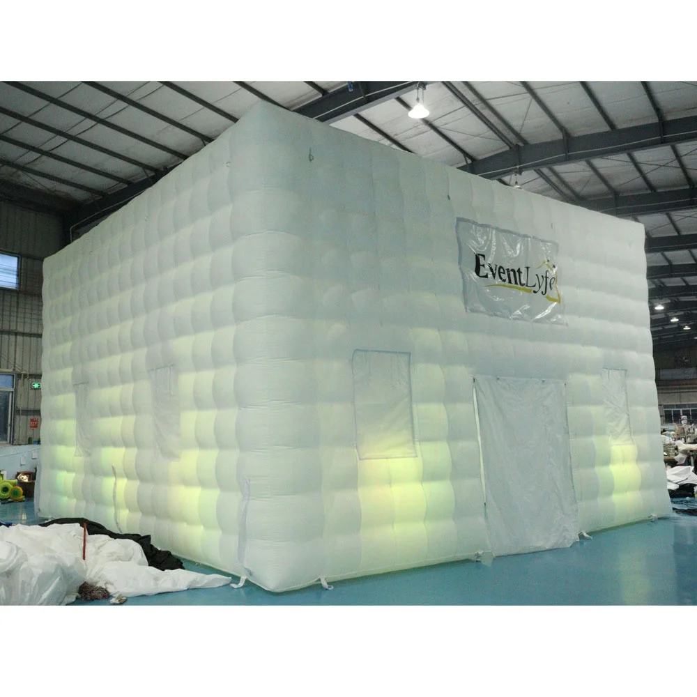 factory price custom giant outdoor blow up cube tent LED inflatable bar