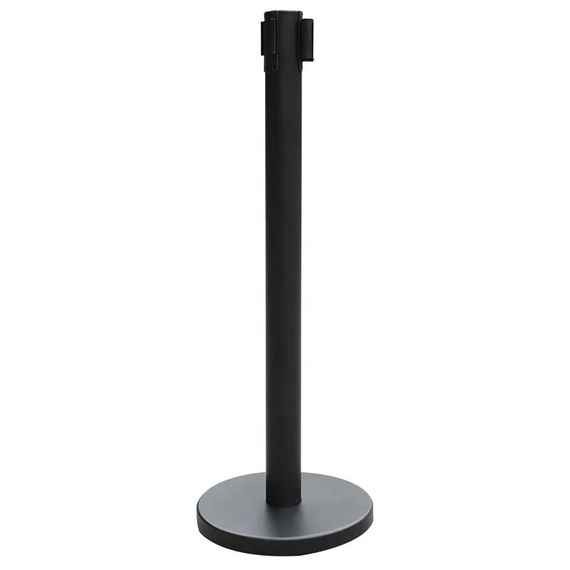 Polished Stainless Steel crowd control stanchion with 5m retractable belt Barrier