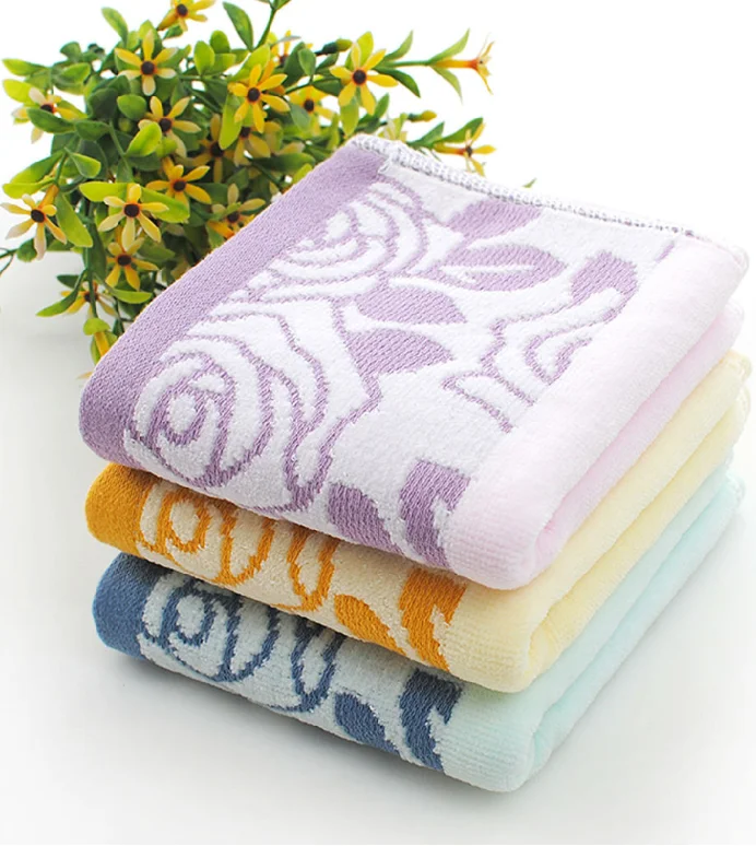 Manufacturers Selling Direct Selling Cotton Jacquard Towel Plain Hand Towel 100% Cotton Face Towel Plain Dyed Customized Size