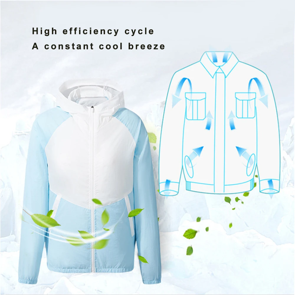 Evaporative Air-Conditioned Clothes for 13 Hours of Cooling 3 Speed Adjustable Outdoor Activities Cooling Fan Jackets