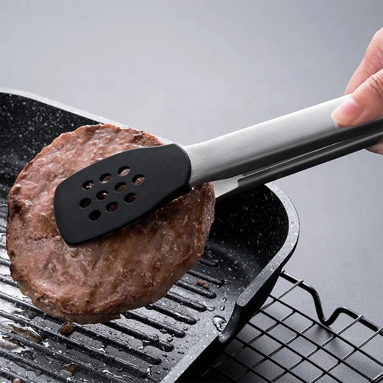 OEM ODM Non-slip Clip Clamp Salad Tools Kitchen Silicone Bbq Cooking Food Tongs