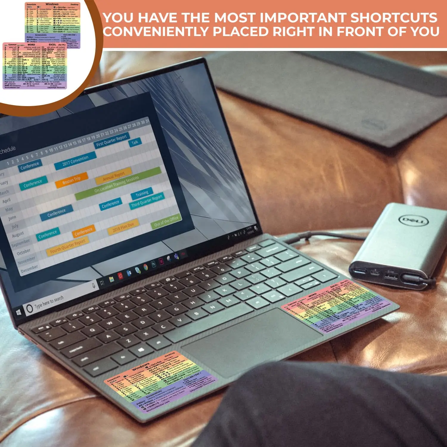 Windows and Word/Excel (for Windows) Quick Reference Guide Keyboard Shortcut Stickers, No-Residue Vinyl