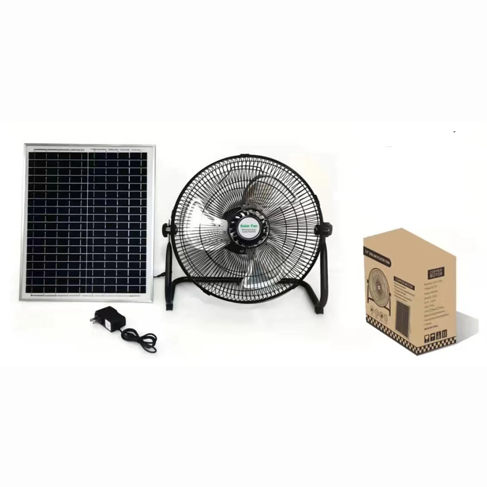 Solar Fan solar fan rechargeable wireless portable silent floor fan 12 inches