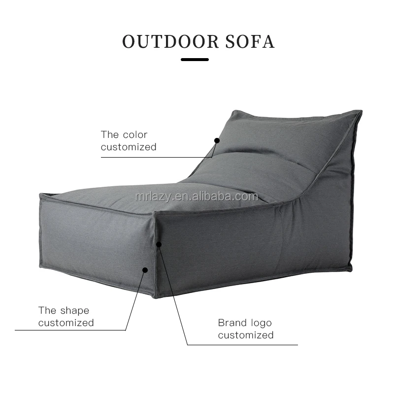 Custom luxury high back chair beach bean bag lazy chair lazy sofa outdoor waterproof  bean bag sofa cover