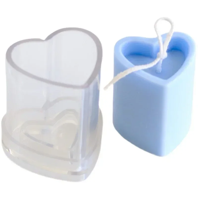 Molde De Vela Romantic Wedding Candle Mold Heart Column Candlestick Making Love Pole Plastic Candle Molds Acrylic Candle Moulds