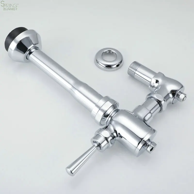 SPRING SUMMER Brass Public Toilet pushed flusher  WC Time-Delay flushing valve hand control  toilet flush valve
