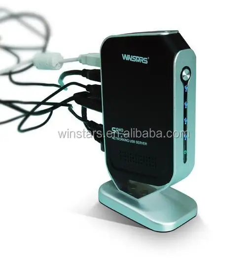 1000Mbps Networking printer server with 4port USB Hub, Supports LPR, DHCP and UPnP Protocols