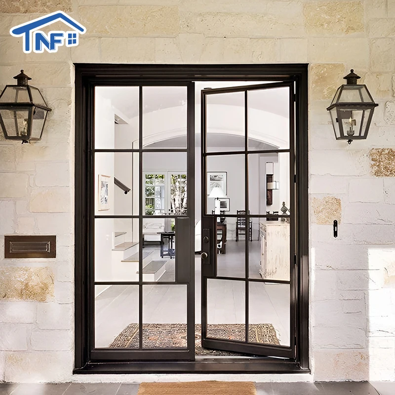 Factory wholesale aluminum alloy doors custom double glazed casement glass doors thermal break sliding glass door