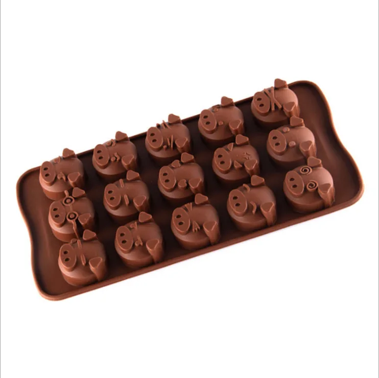 Factory direct sales silica gel 15 with chocolate heart-shaped ice lattice vertical sugar mold special baking tool