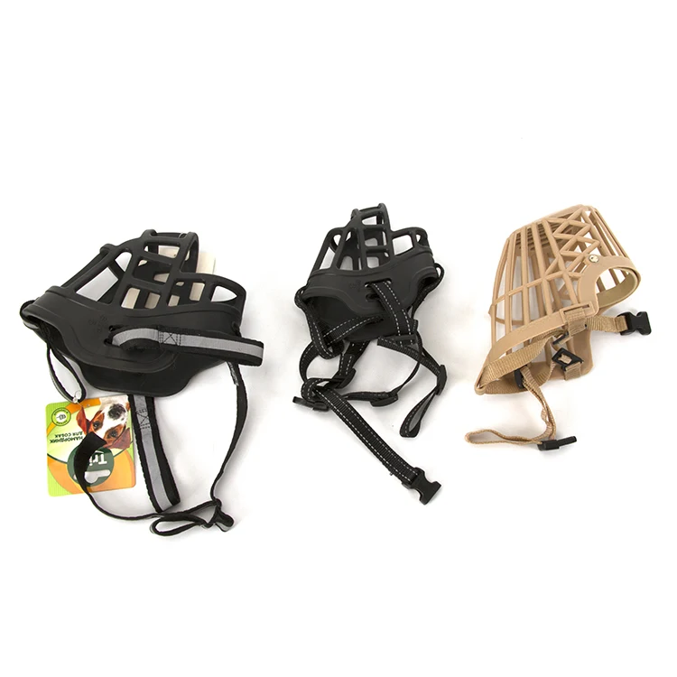 Reflective Nylon Breathable Tpr Silicone Adjustable Protect Dog Muzzles