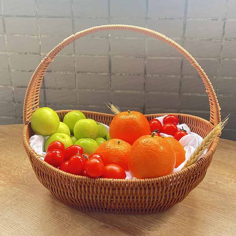 New products sells rattan like handmade outdoor picnic basket portable shopping vegetable basket fruit basket free BPA