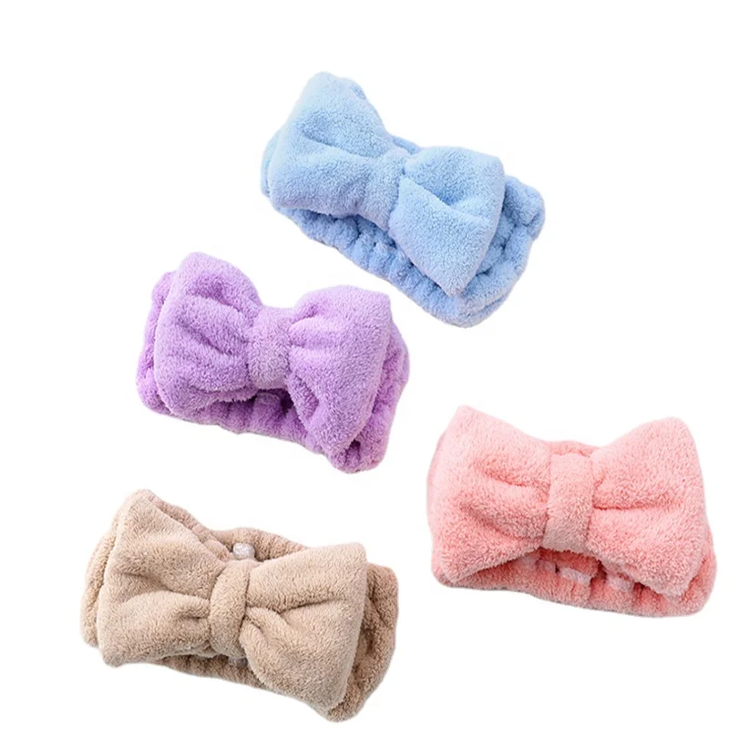 Повязка для волос мытья лица повязка с бантом макияжа эластичный держатель девушек на голову тюрбан модные аксессуары