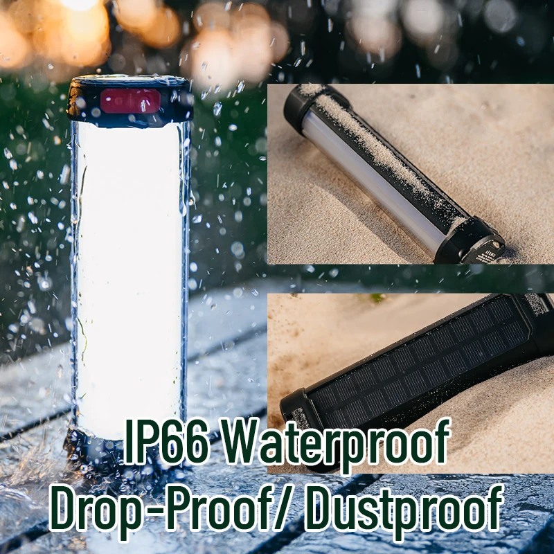 Outdoor waterproof multifunctional recargable solar magnet magnetic camping tent 16W LED  lantern light