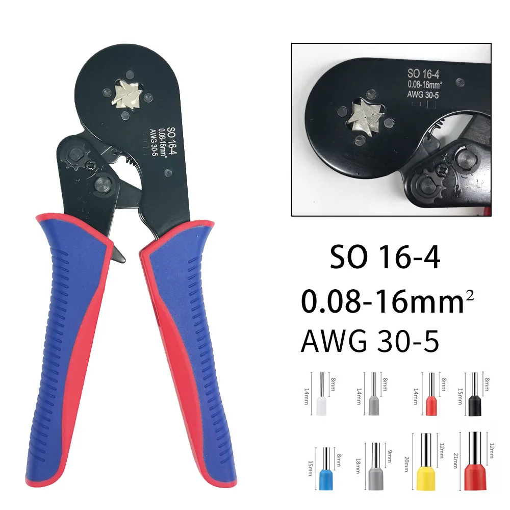 Tube terminal crimping pliers SO16-4/16-6 terminal crimping tool 0.08-16mm2 AWG28-5