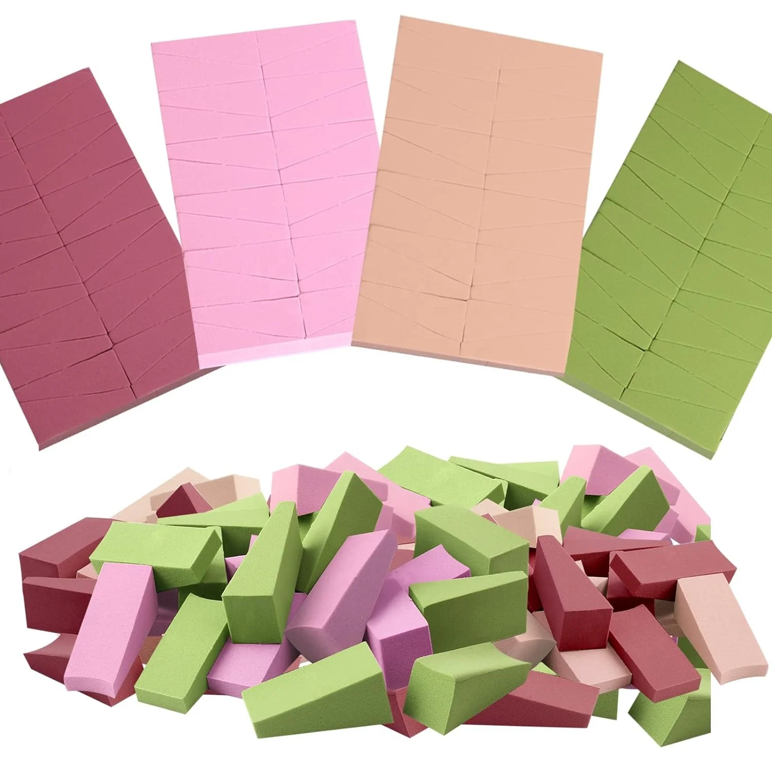 Woxin  Latex Free  24pcs  Cosmetic Wedges Triangle Shape Makeup DIY Sponge Puff  Nail  Buffer Art  Brush Gradient  Stamper Tools