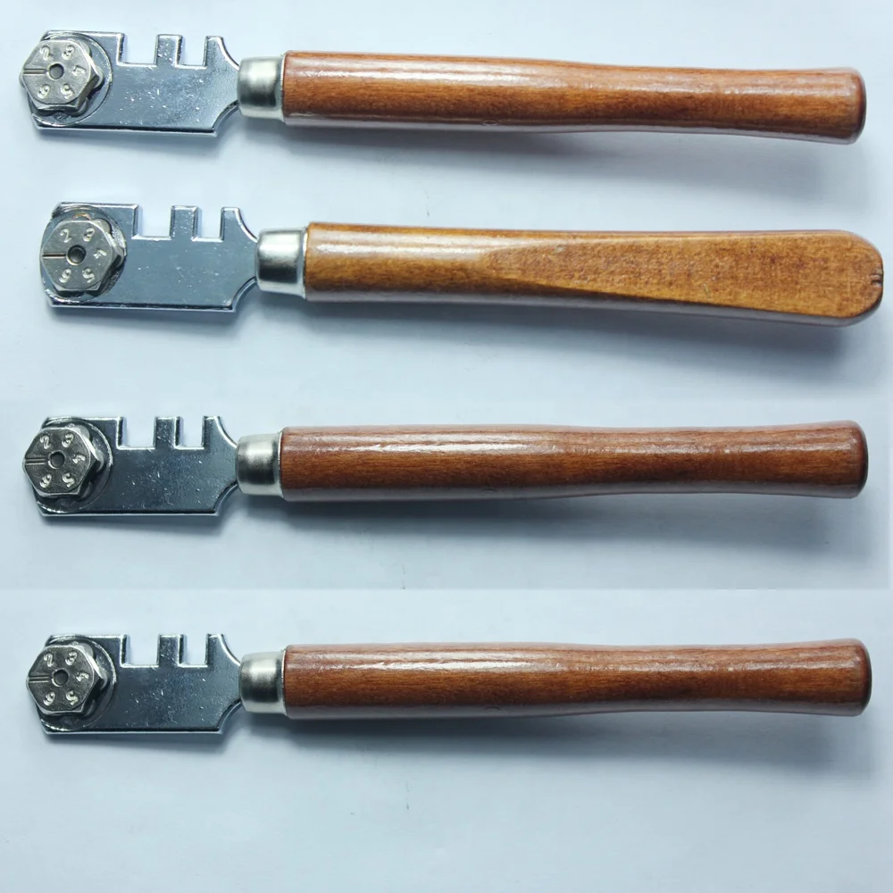 German Carbide Glass Cutter/glass Cutting Tools/High Quality Wooden Handle Six Wheels To-yo Glass Cutter