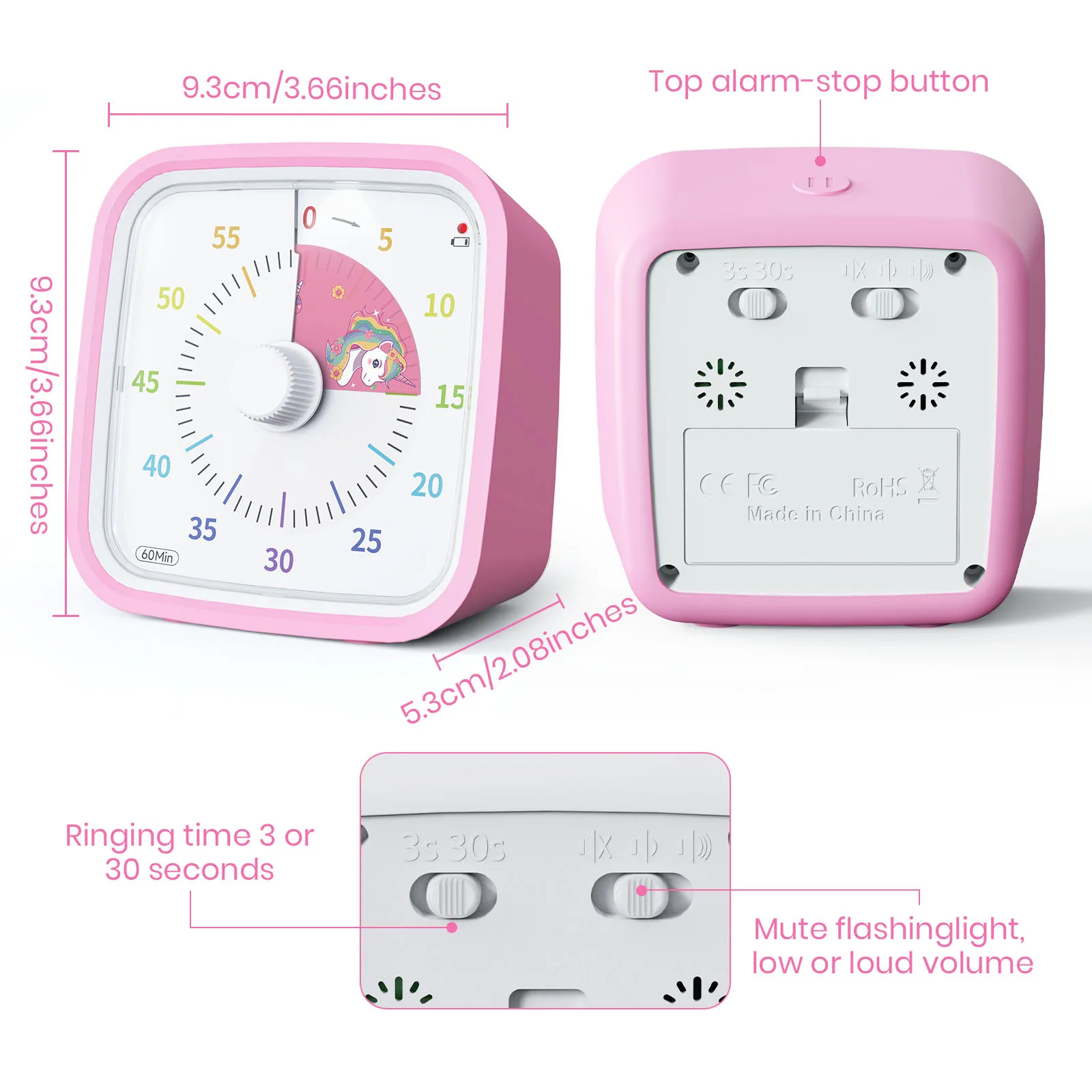 Newest Productivity timer Time management Easy Operation Kitchen Switch Countdown Timer OEM 60 Minute Visual Timers For Kids